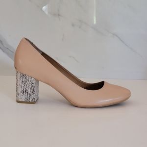 Calvin Klein | Cirilla Tan Camel Color Closed Toe Block heel pumps Size 9.5